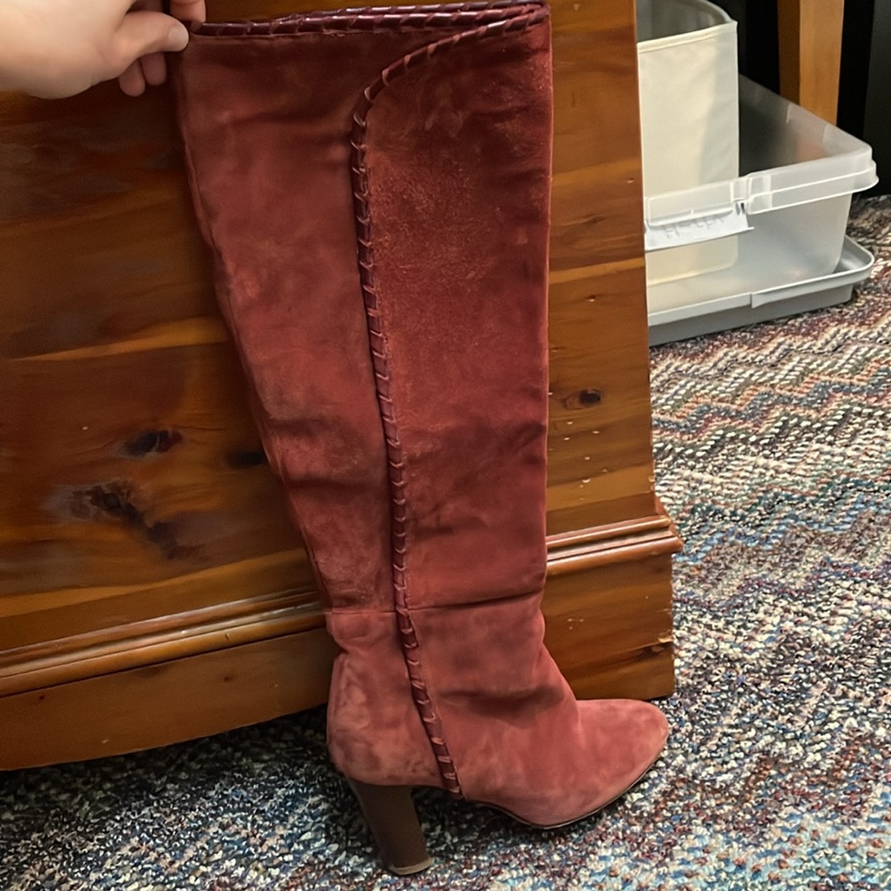 LES SOULIERS SEZANE Gabriella Rust Suede Tall Boot - Picture 6 of 10